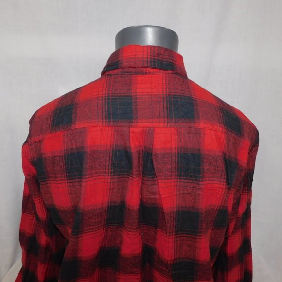 Eddie Bauer Mens  XLT Relaxed Fit Field Flannel Red Black Plaid Shirt NEW w Tag - Picture 9 of 11